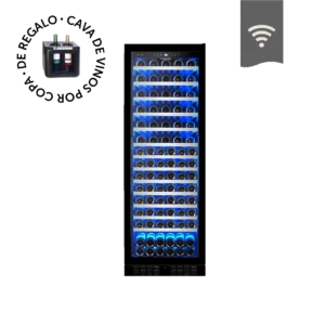 CAVA WINEFROZ WIFI LUXURY ACERO INOXIDABLE NEGRO PARA 138 BOTELLAS - SIMPLE TEMP.